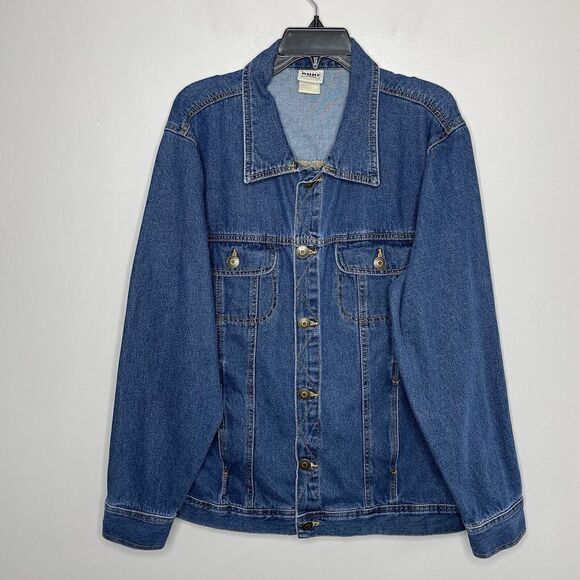 Vintage DUKE HABAND Mens Denim Trucker Jeans Jacket EUC 100% Cotton Sz Medium M - Picture 1 of 6